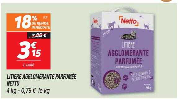 Litière Agglomérante Parfumée Netto