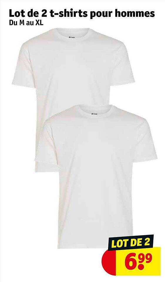 lot de 2 t-shirt pour hommes