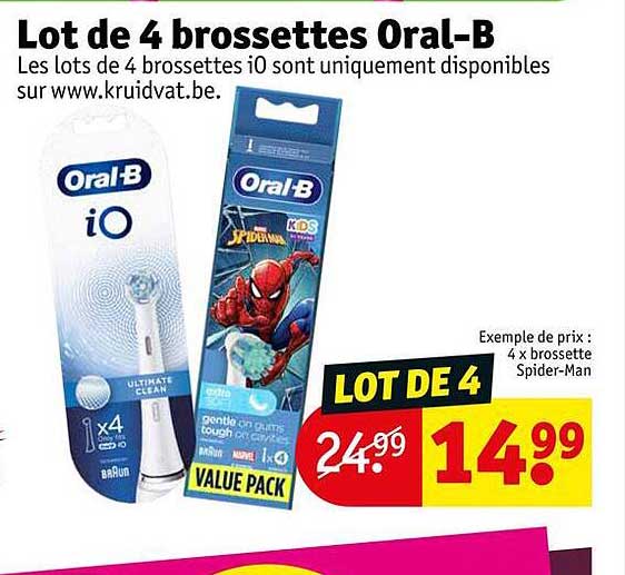 lot de 4 brossettes oral-b