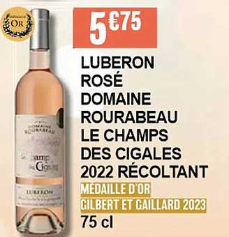 luberon rosé domaine rourabeau le champs des cigales 2022 récoltant