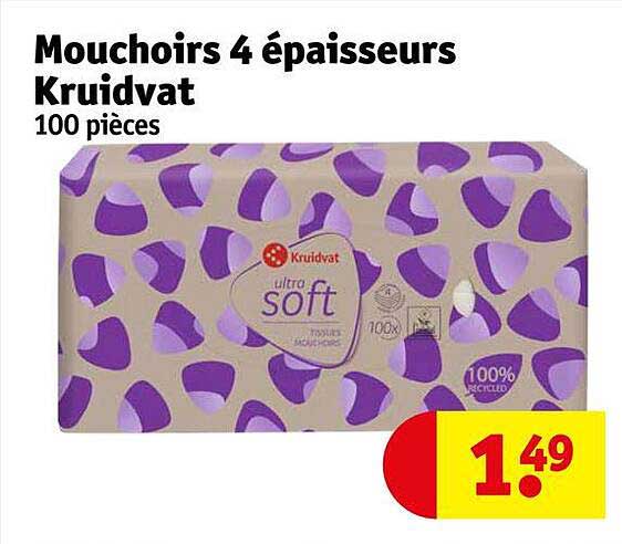 mouchoirs 4 épaisseurs kruidvat
