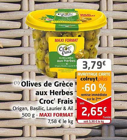 olives de grèce aux herbes croc' frais