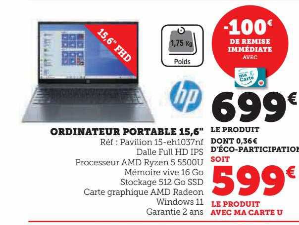 ordinateur portable 15,6" hp