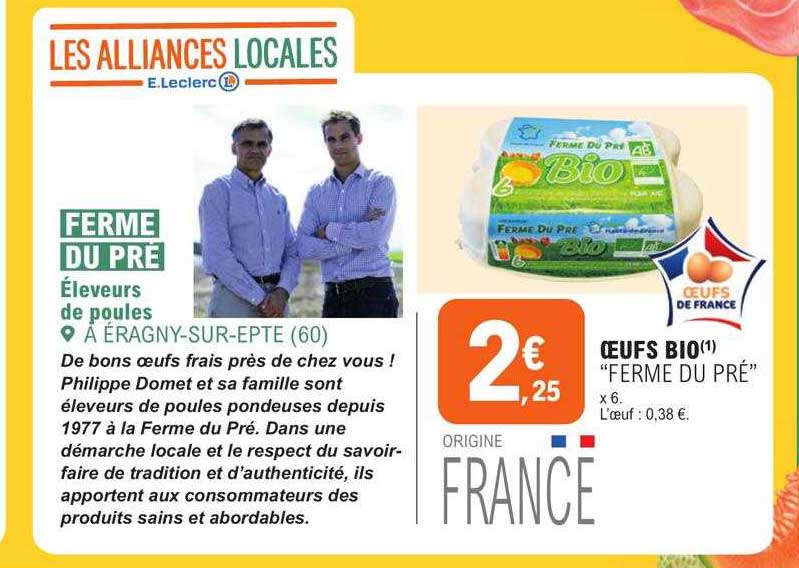 œufs bio "ferme du pré"