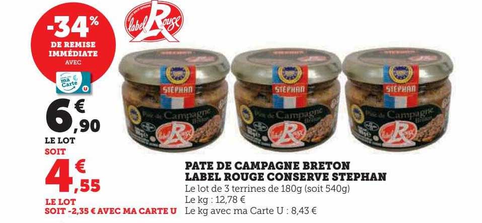 Pâte De Campagne Breton Label Rouge Conserve Stéphan