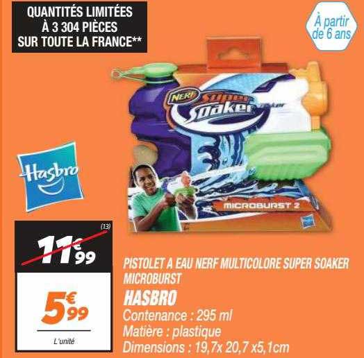 pistolet à eau nerf multicolore super soaker microburst hasbro
