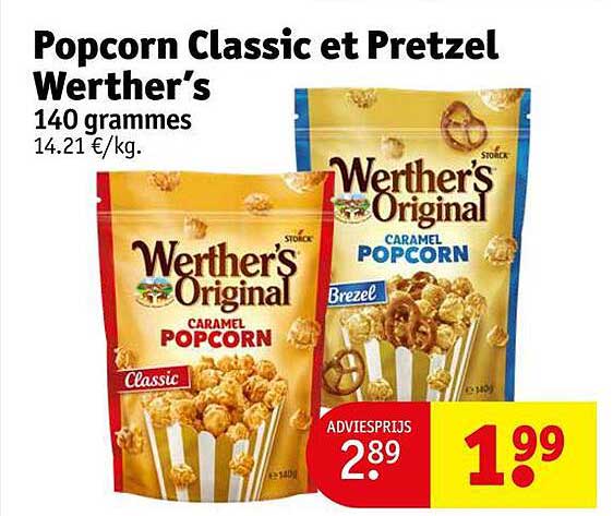 popcorn classic et pretzel werther's