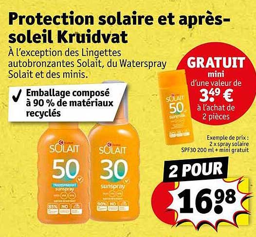 protection solaire et après-soleil kruidvat