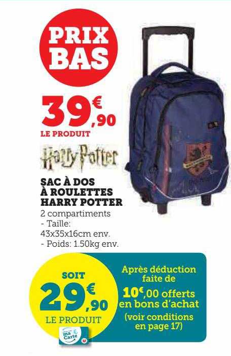 sac à dos à roulettes harry potter