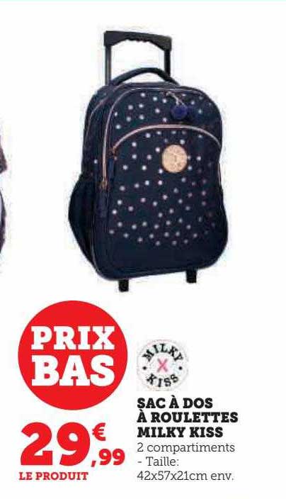 sac à dos à roulettes milky kiss