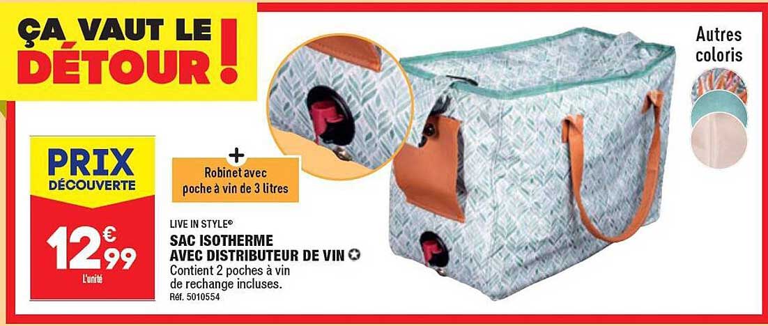 sac isotherme avec distributeur de vin live in style