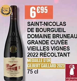 saint-nicolas de bourgueil domaine bruneau grande cuvée vieilles vignes 2022 récoltant