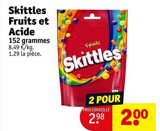 skittles fruits et acide