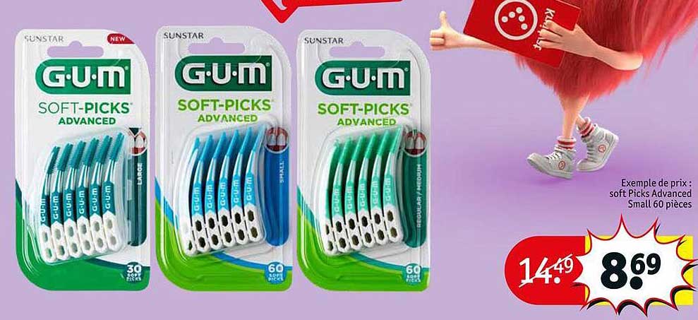 soft picks advanced small 60 pièces g.u.m