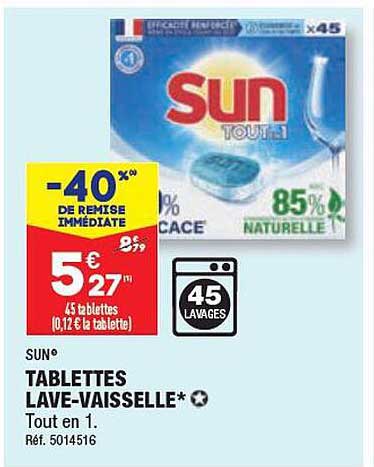 tablettes lave-vaisselle sun