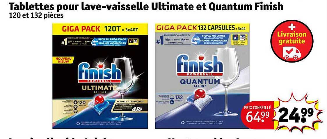 Tablettes Pour Lave-vaisselle Ultimate Et Quantum Finish