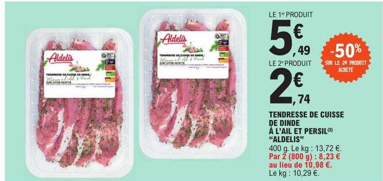 tendresse de cuisse de dinde à  l'ail et persil "aldelis"