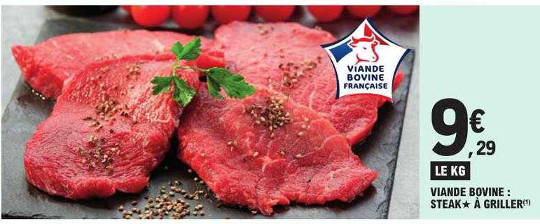 viande bovine : steak*à griller