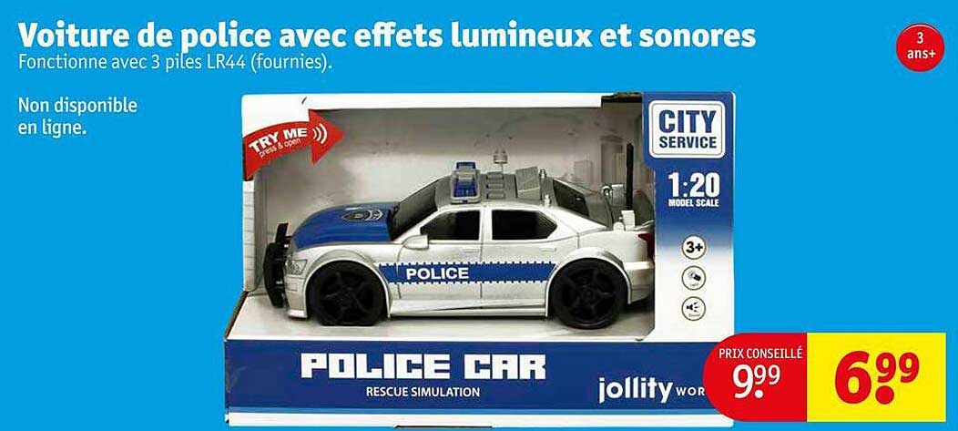 voiture de police avec effets lumineux et sonores