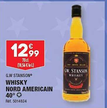 whisky nord american 40° g.w stanson