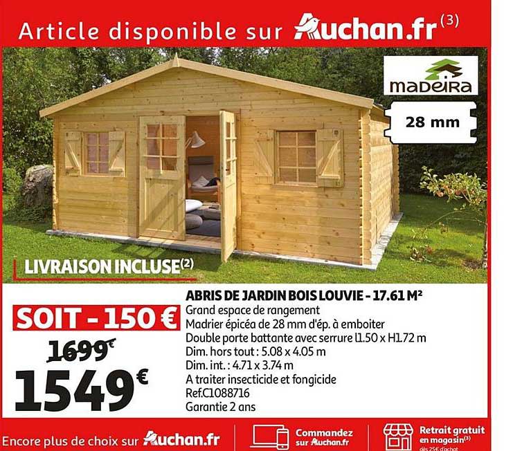 abris de jardin bois louvie madeira