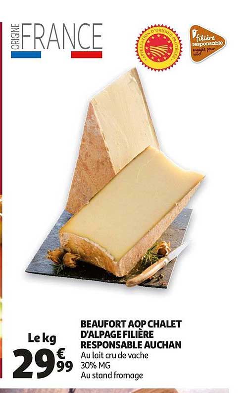 beaufort aop chalet d'alpage filière responsable auchan