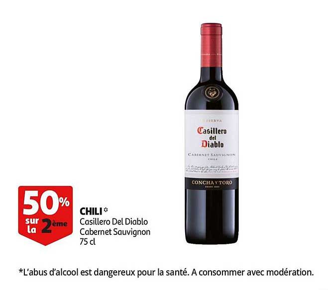 chili casillero del diablo cabernet sauvignon 50% sur le 2ème