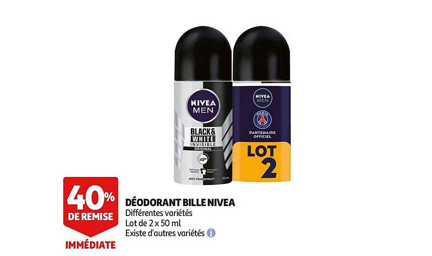 Déodorant Bille Nivea 40% De Remise Immédiate