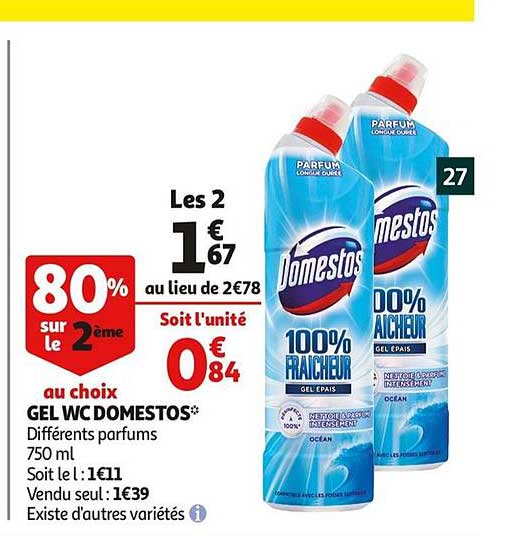 Domestos Gel Wc 80% Sur Le 2ème Au Choix