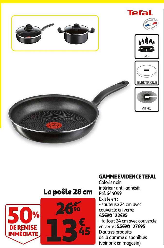 gamme evidence tefal 50% de remise immédiate