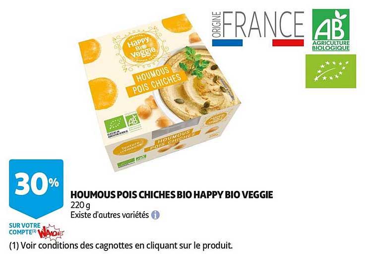 Houmous Pois Chiches Bio Happy Bio Veggie