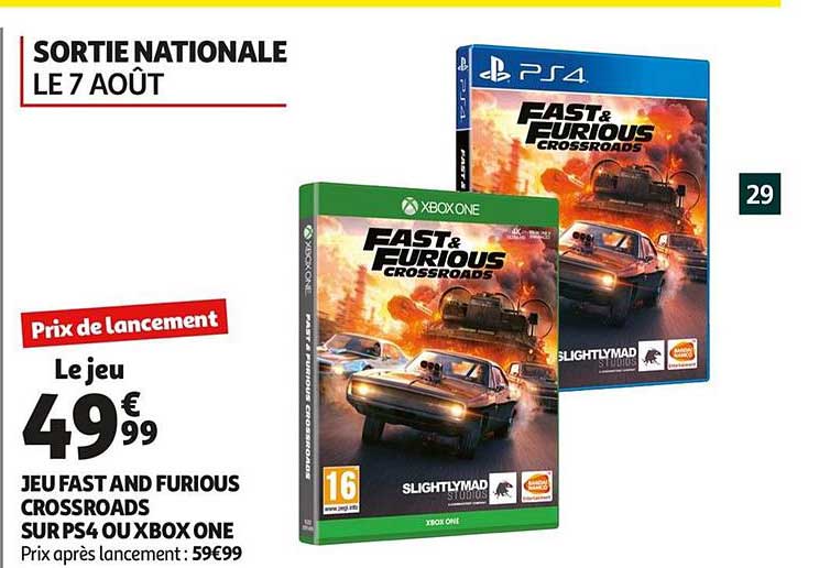 jeu fast and furious crossroads sur ps4 ou xbox one