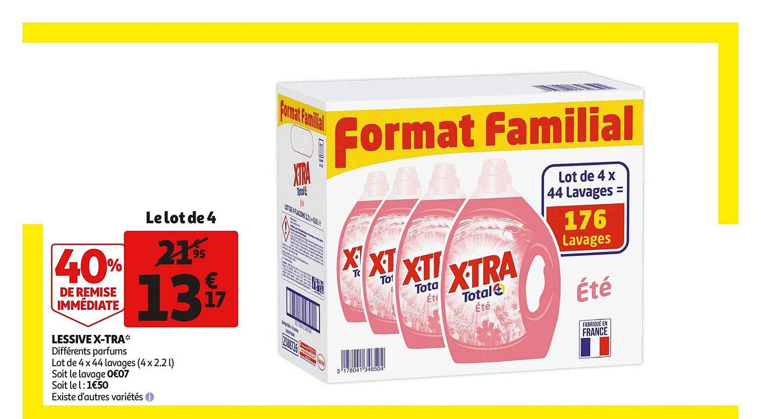 lessive x tra total+ 40% de remise immédiate