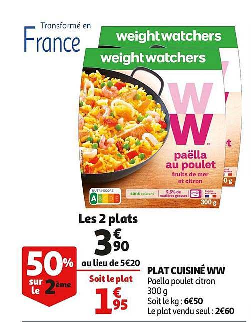 Plat Cuisiné Ww 50% Sur Le 2ème