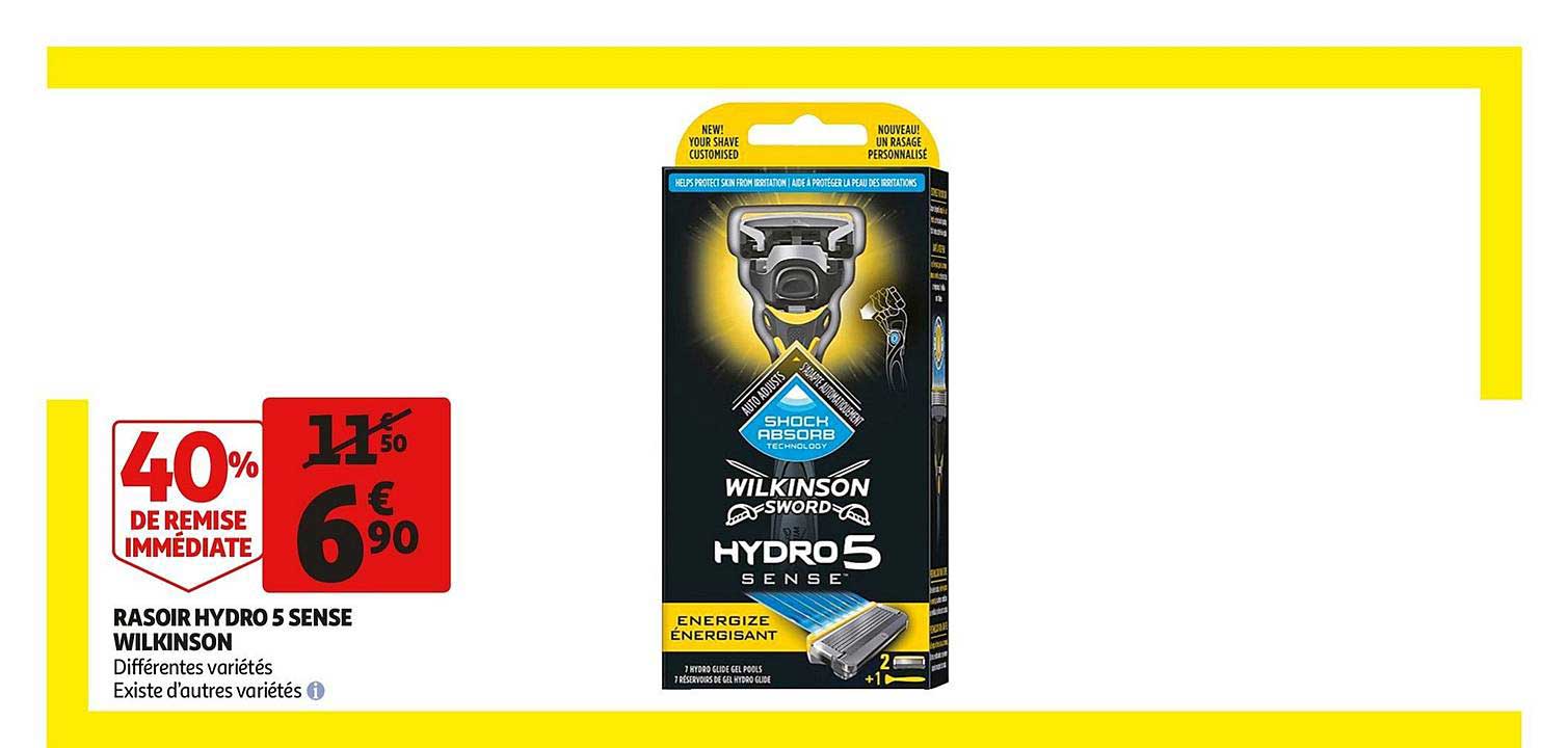 rasoir hydros 5 sens wilkinson 40% de remise immédiate