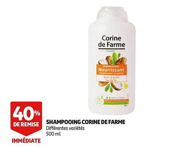 shampooing corine de farme 40% de remise immédiate