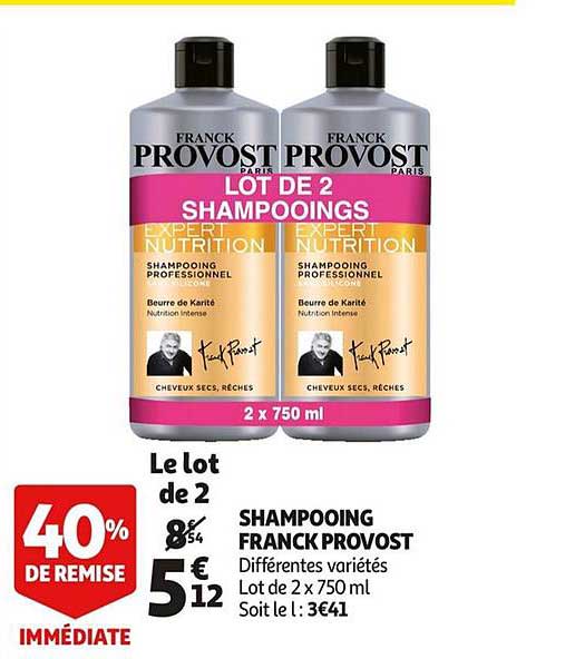 shampooing franck provost 40% de remise immédiate