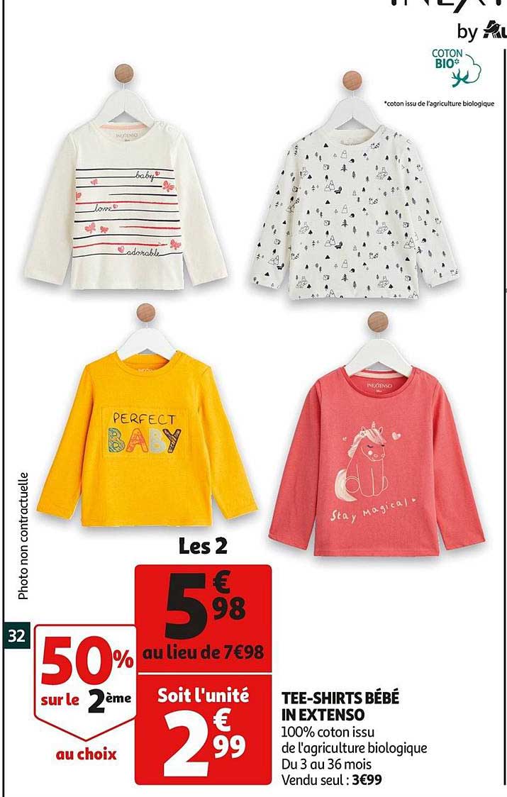 Tee Shirts Bébé In Extenso 50% Sur Le 2ème Au Choix