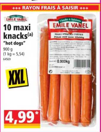10 maxi knacks "hot dogs" emile vanel