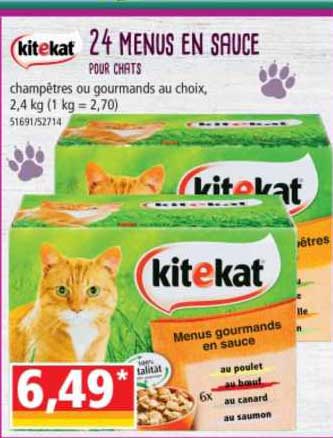 24 menus en sauce pour chats kitekat