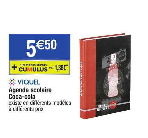 agenda scolaire coca-cola viquel