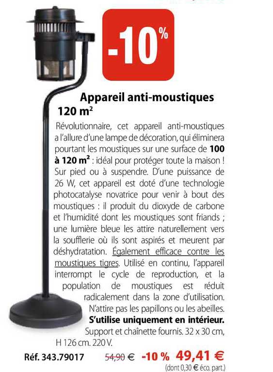 appareil anti-moustiques 120 m²