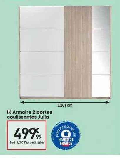 armoire 2 portes coulissantes julian