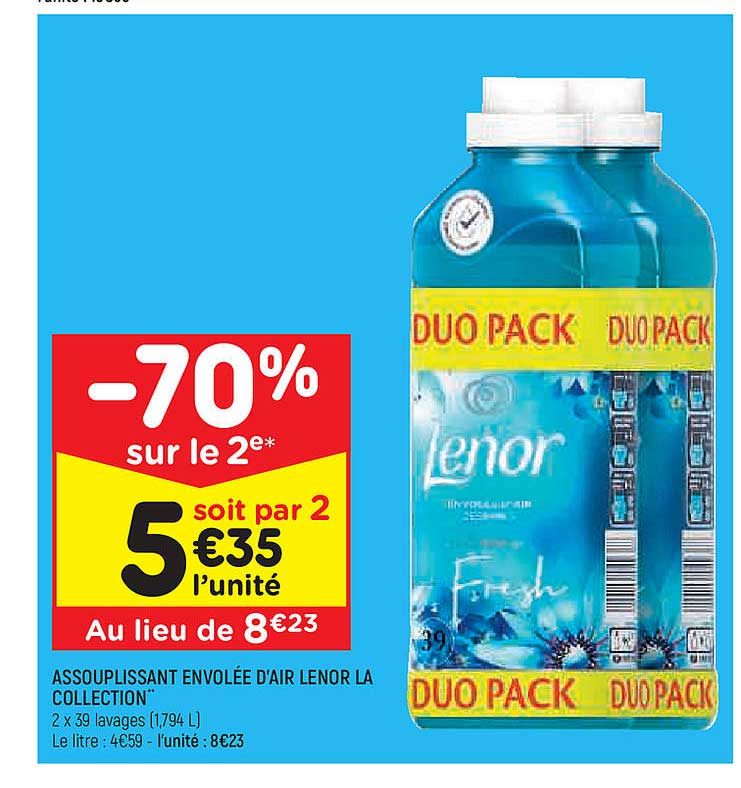 assouplissant envolée d'air lenor la collection