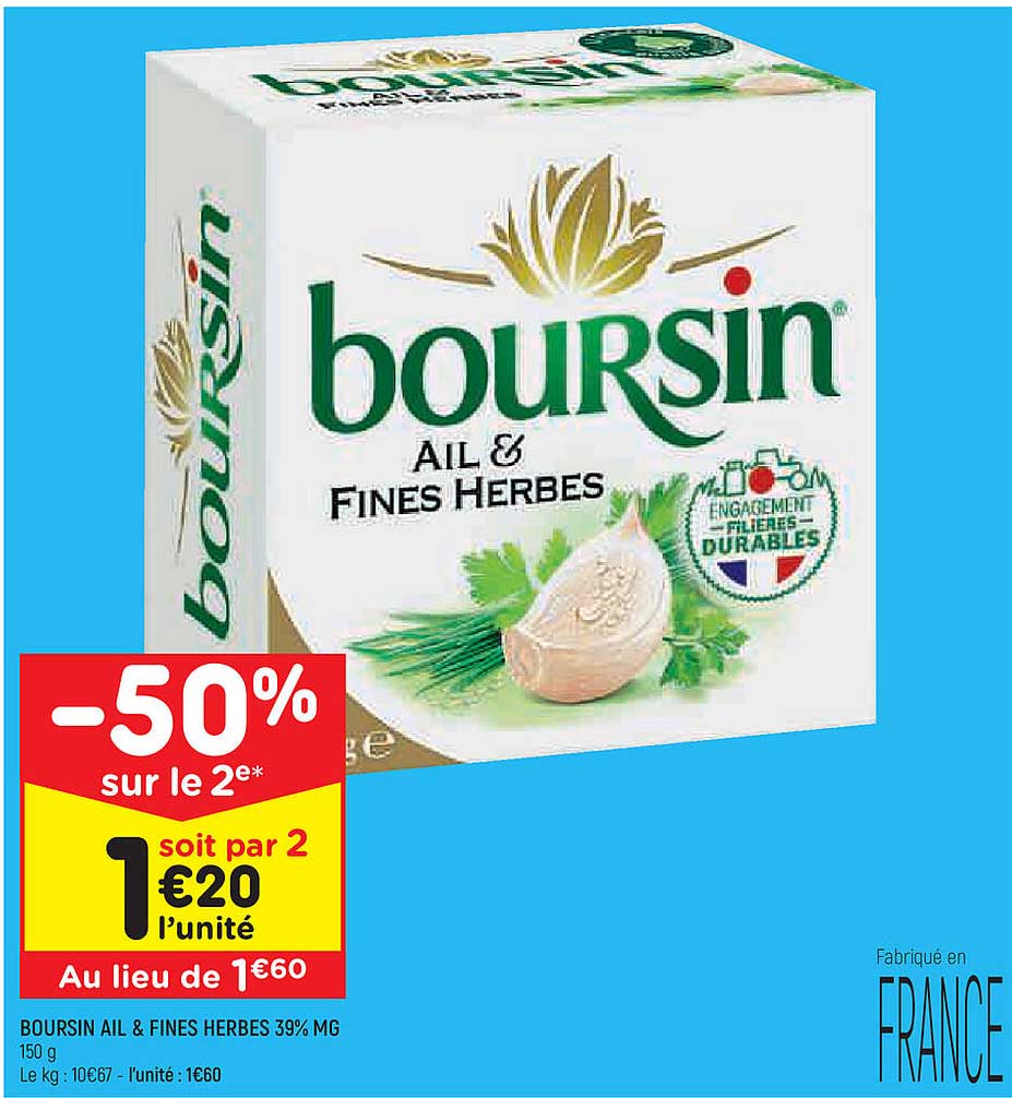 Boursin Ail & Fines Herbes 39% Mg