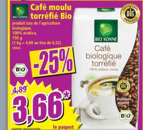 café moulu torréfié bio bio sonne