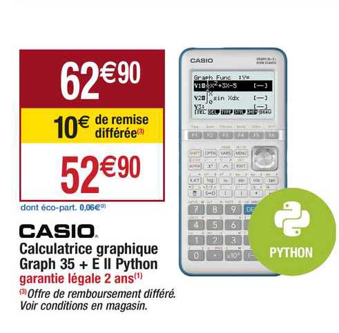 calculatrice graphique graph 35 + e II python casio