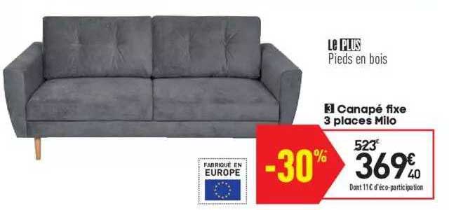 Canapé Fix 3 Places Milo