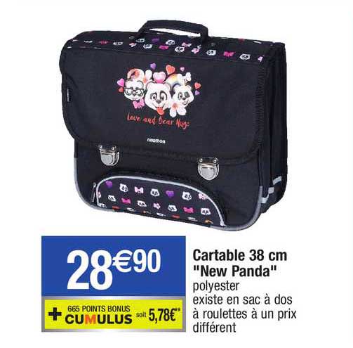 cartable 38 cm "new panda"