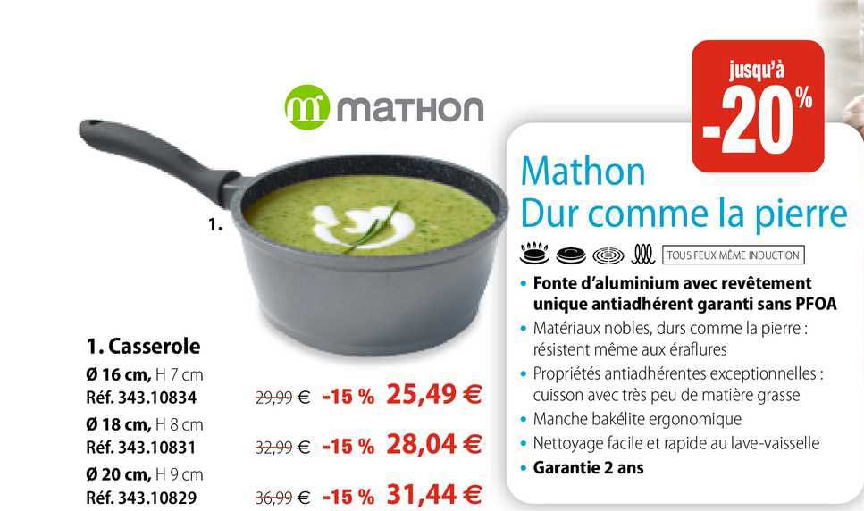 casserole, fonte d'aluminium avec revêtement unique antiadhérent garanti sans pfoa